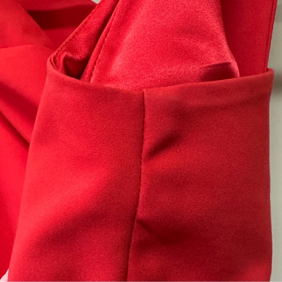 Belle Badgley Mischka Red Pencil Dress Old Money Semi-Formal Tailored, Size 2 - Picture 3 of 10